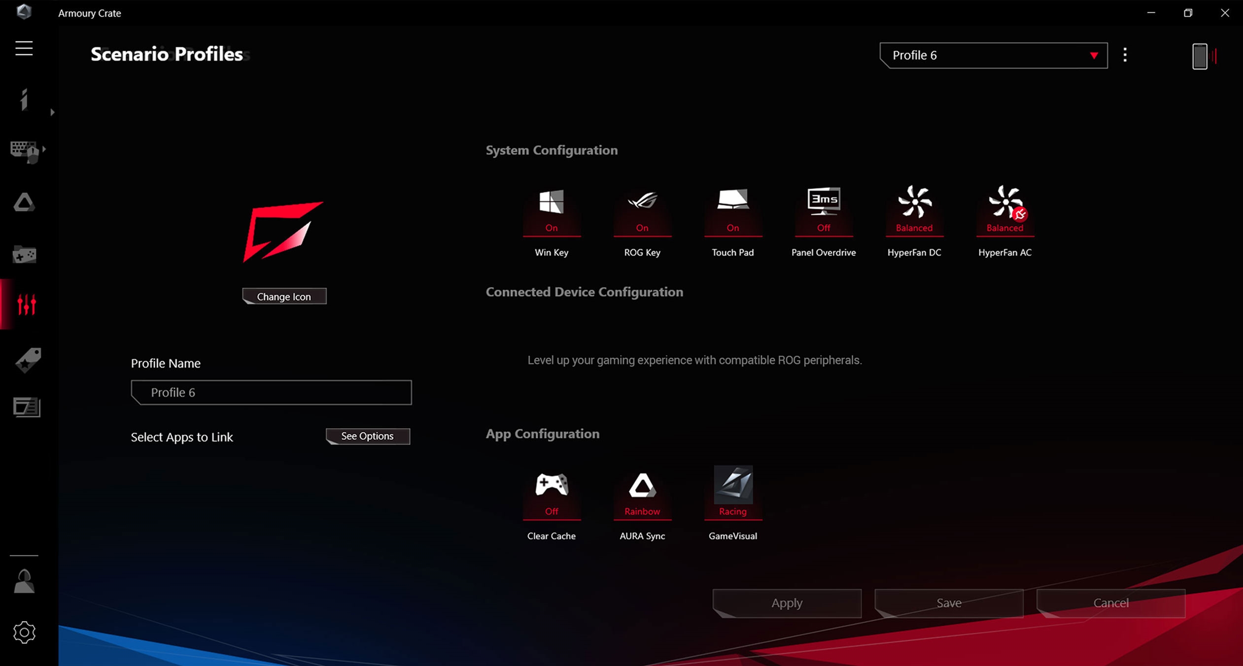 Открыть скриншот программы ASUS Armoury Crate Скриншот ASUS Armoury Crate