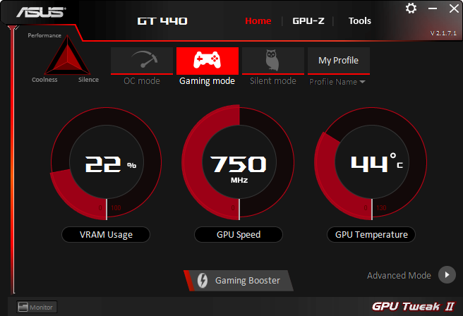 Открыть скриншот программы ASUS GPU Tweak II Скриншот ASUS GPU Tweak II