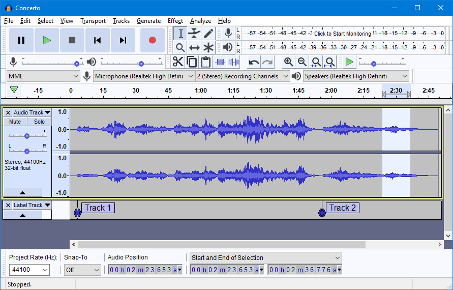 Открыть скриншот программы Audacity Скриншот Audacity