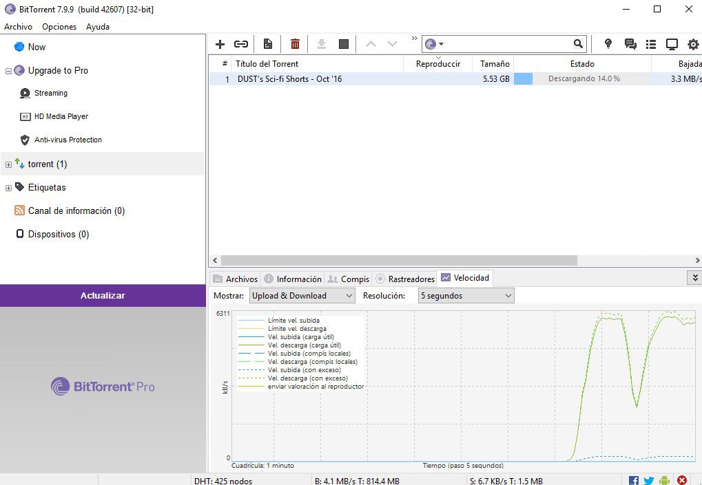 Открыть скриншот программы Bittorrent Скриншот Bittorrent