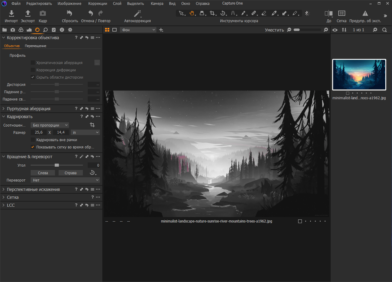 Открыть скриншот программы Capture One Pro Скриншот Capture One Pro