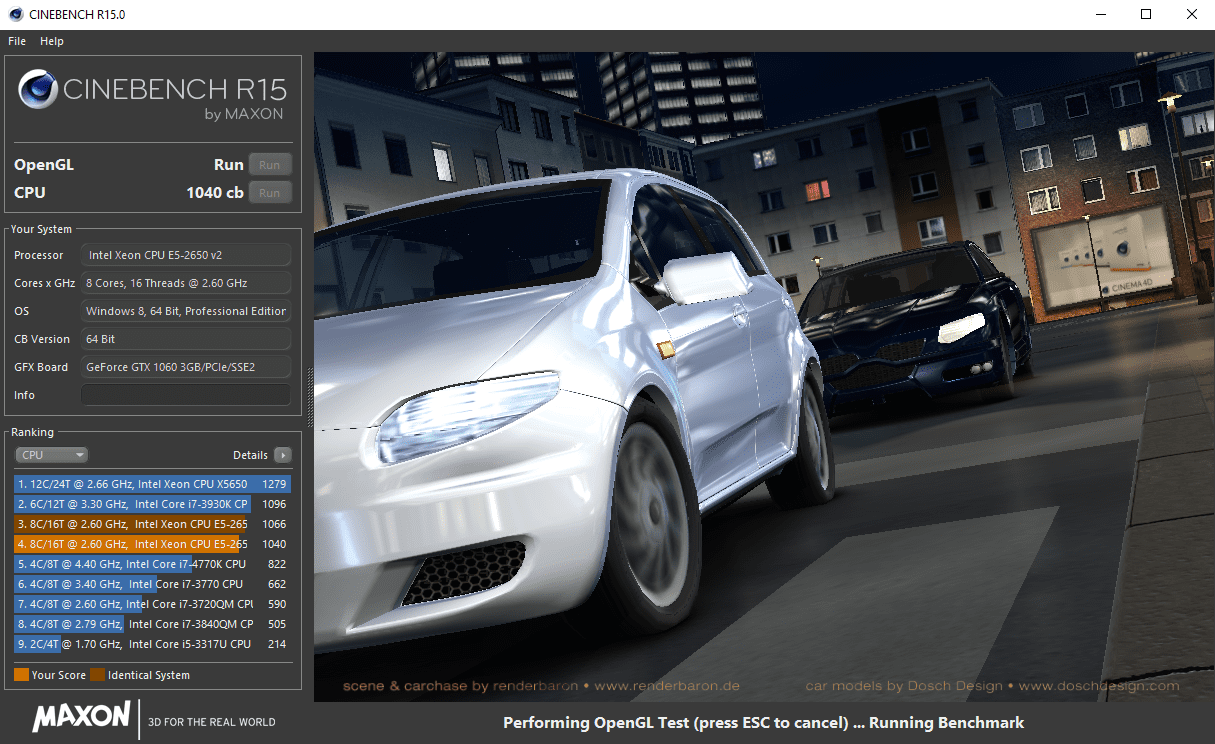 Открыть скриншот программы Cinebench Скриншот Cinebench