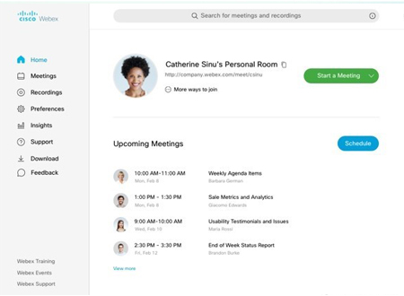 Открыть скриншот программы Cisco Webex Meetings Скриншот Cisco Webex Meetings
