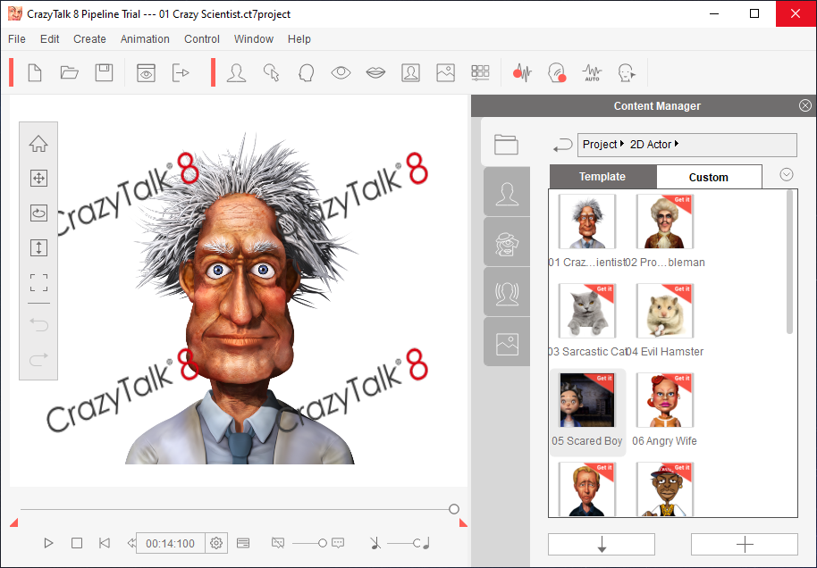 Открыть скриншот программы Crazytalk Pro Скриншот Crazytalk Pro