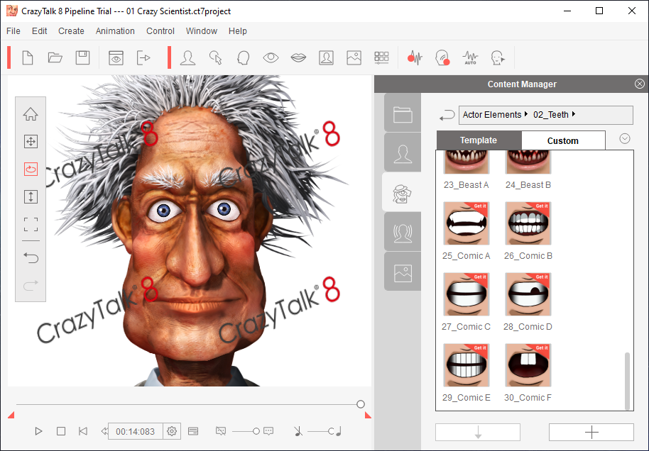 Открыть скриншот программы Crazytalk Pro Скриншот Crazytalk Pro