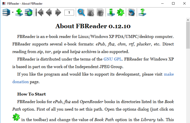 Открыть скриншот программы FBReader Скриншот FBReader