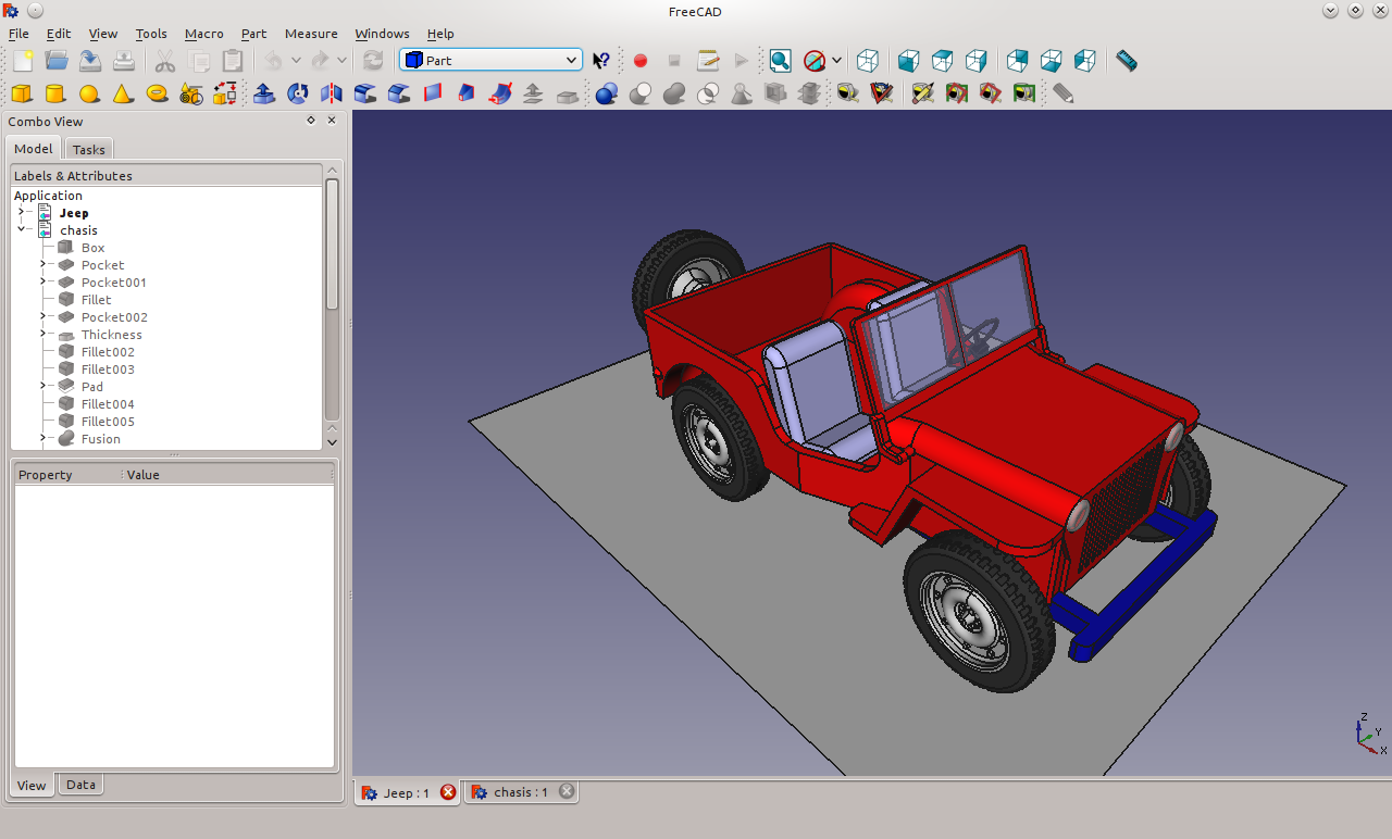 Открыть скриншот программы FreeCAD Скриншот FreeCAD
