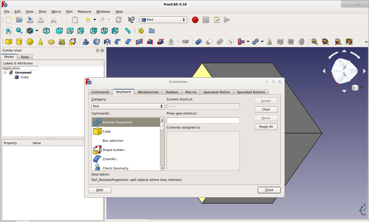 Открыть скриншот программы FreeCAD Скриншот FreeCAD