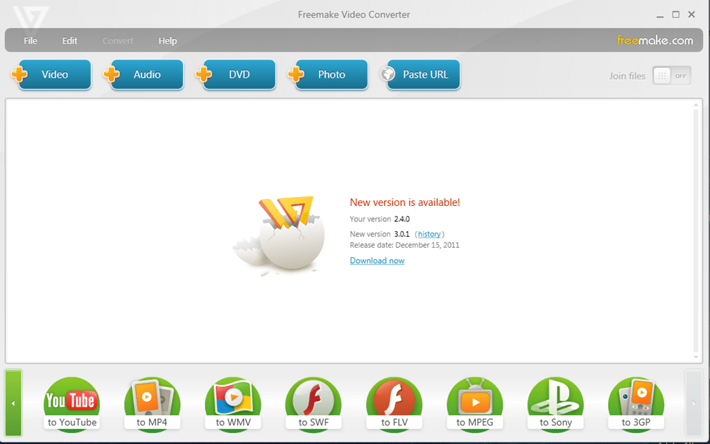 Открыть скриншот программы Freemake Video Converter Скриншот Freemake Video Converter