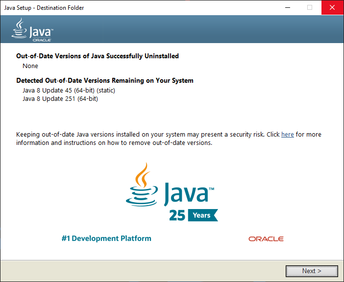 Открыть скриншот программы Java Runtime Environment (JRE) Скриншот Java Runtime Environment (JRE)