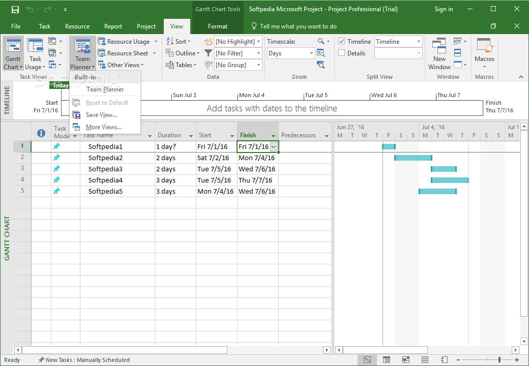 Открыть скриншот программы Microsoft Project Скриншот Microsoft Project