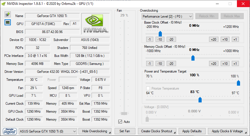 Открыть скриншот программы NVIDIA Inspector Скриншот NVIDIA Inspector
