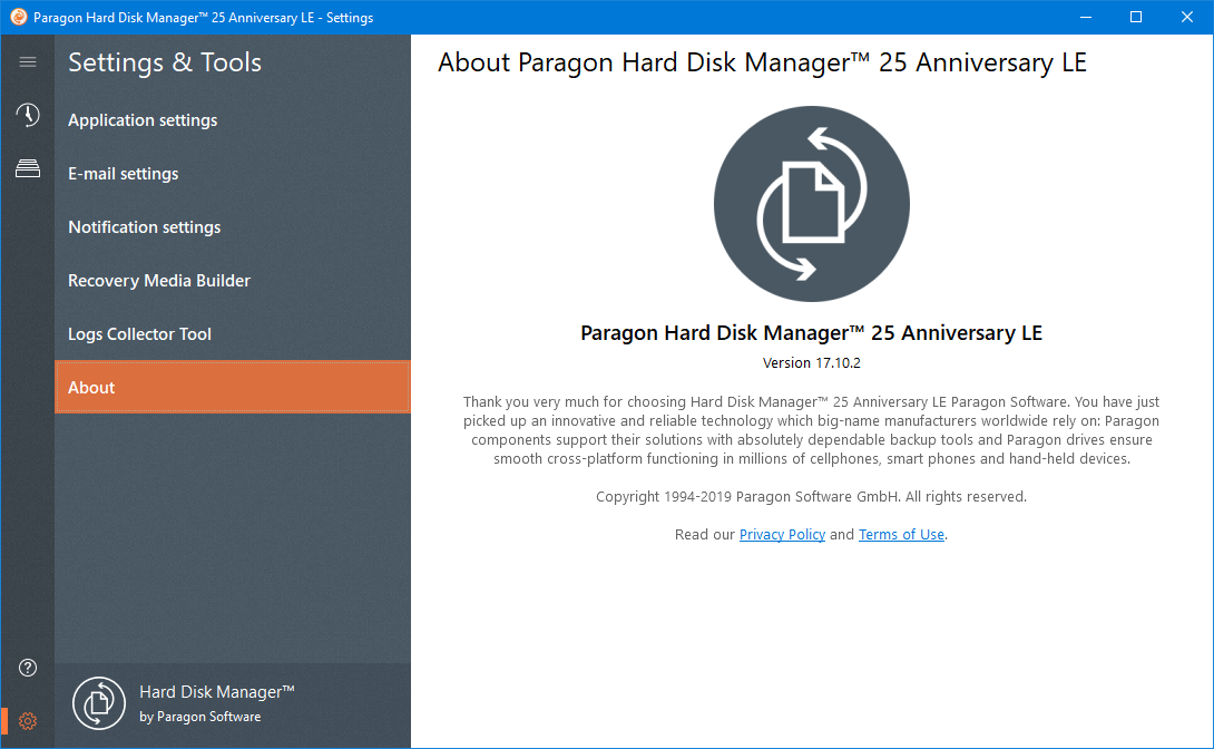 Открыть скриншот программы PARAGON Hard Disk Manager Скриншот PARAGON Hard Disk Manager