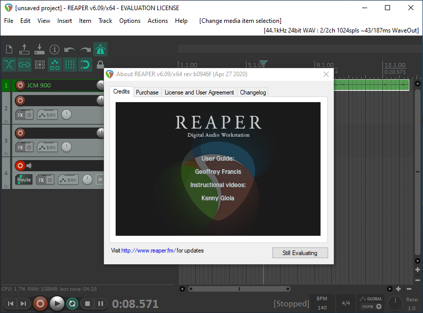Открыть скриншот программы Cockos Reaper Скриншот Cockos Reaper