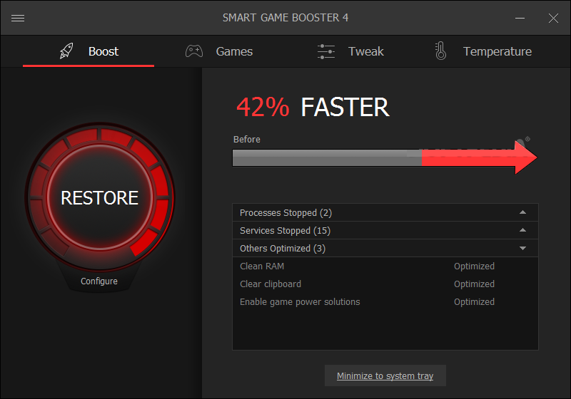 Открыть скриншот программы Smart Game Booster Скриншот Smart Game Booster