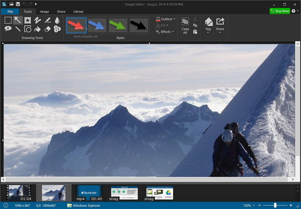 Открыть скриншот программы Snagit Скриншот Snagit