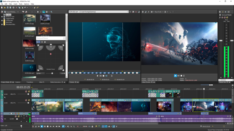 Открыть скриншот программы Sony Vegas Pro Скриншот Sony Vegas Pro