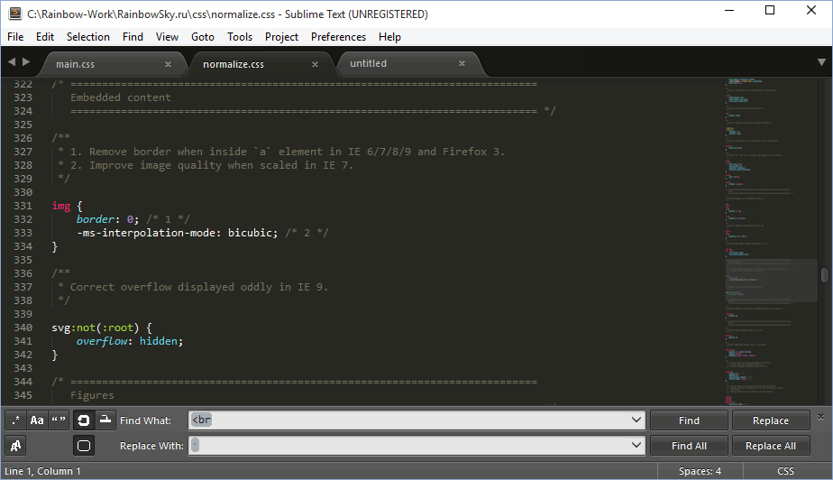 Открыть скриншот программы Sublime Text Скриншот Sublime Text