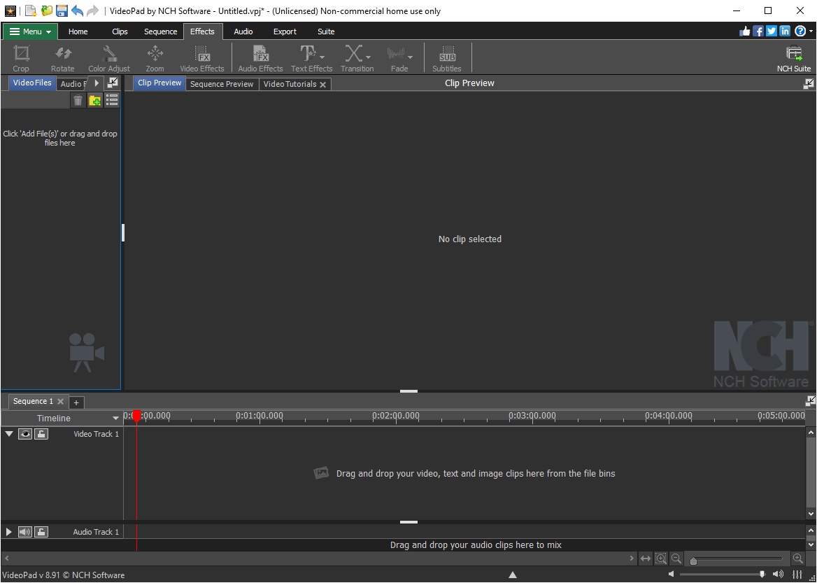 Открыть скриншот программы VideoPad Video Editor Скриншот VideoPad Video Editor