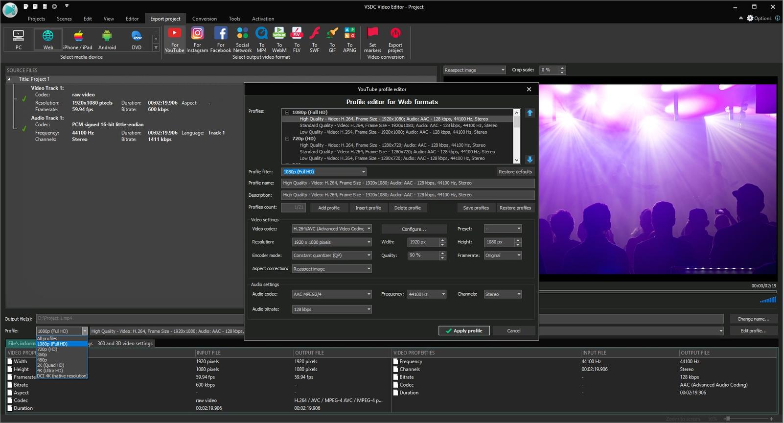 Открыть скриншот программы VSDC Video Editor Скриншот VSDC Video Editor
