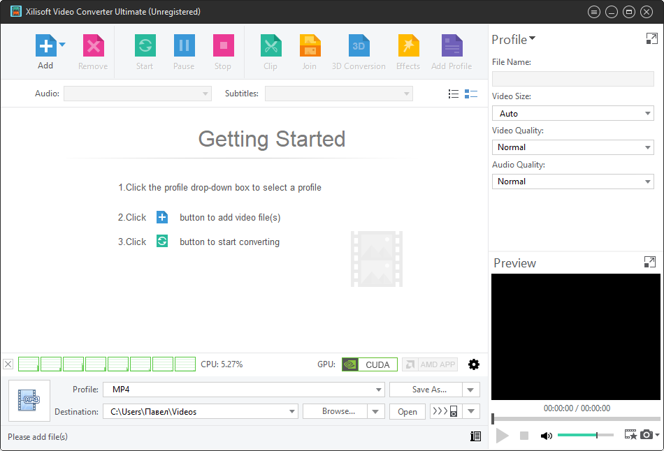 Открыть скриншот программы Xilisoft Video Converter Скриншот Xilisoft Video Converter
