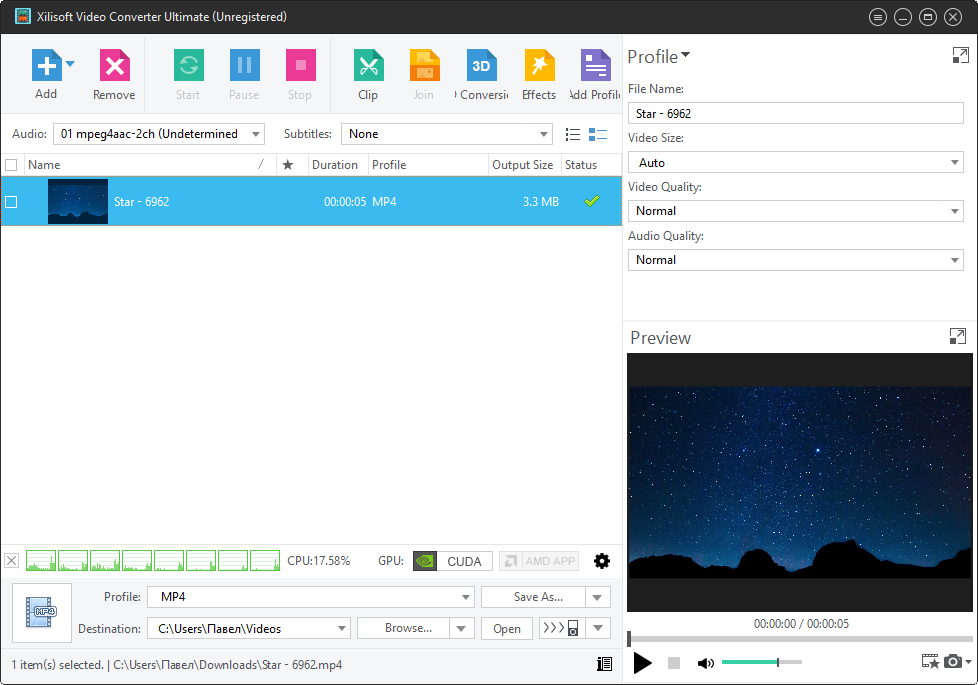 Открыть скриншот программы Xilisoft Video Converter Скриншот Xilisoft Video Converter